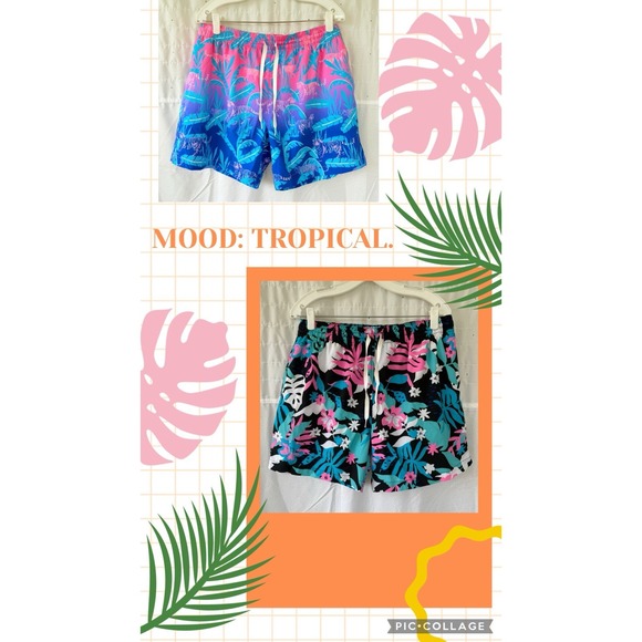 Lot 2 Chubbies Men Size XL Swim Trunks Shorts 5.5